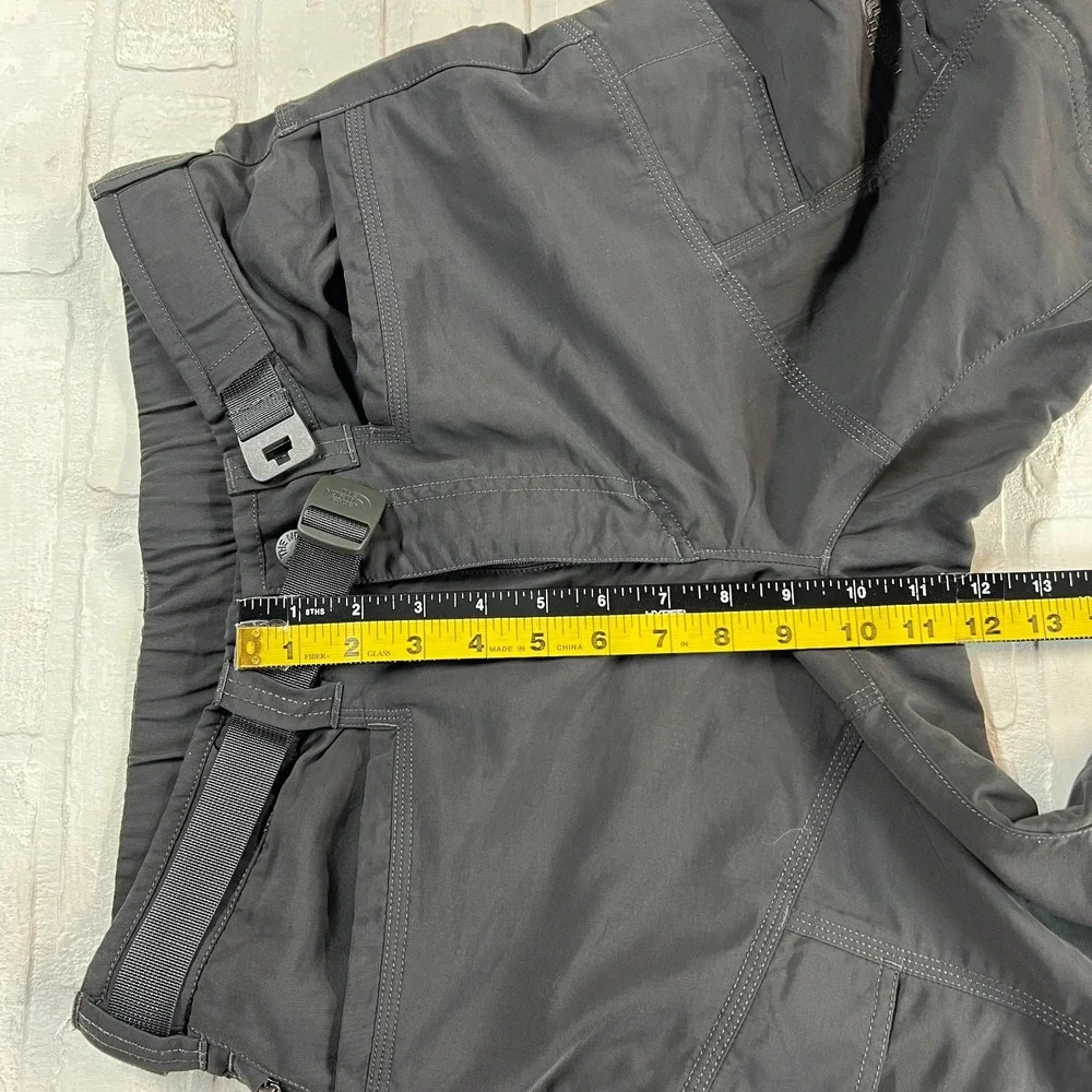 The North Face Convertible Cargo Pants Shorts Mens Small Gray Belted Hiking S